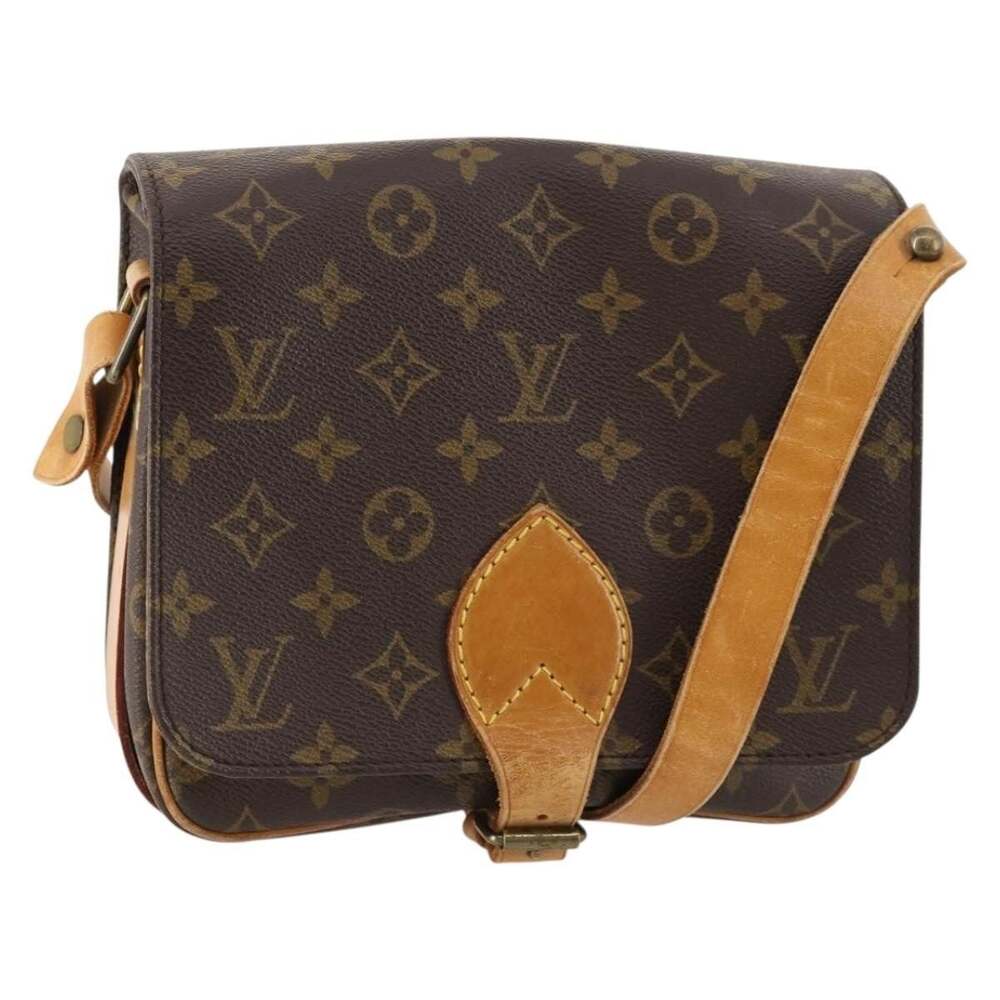Louis Vuitton Monogram Cartouchiere MM Shoulder Bag Brown